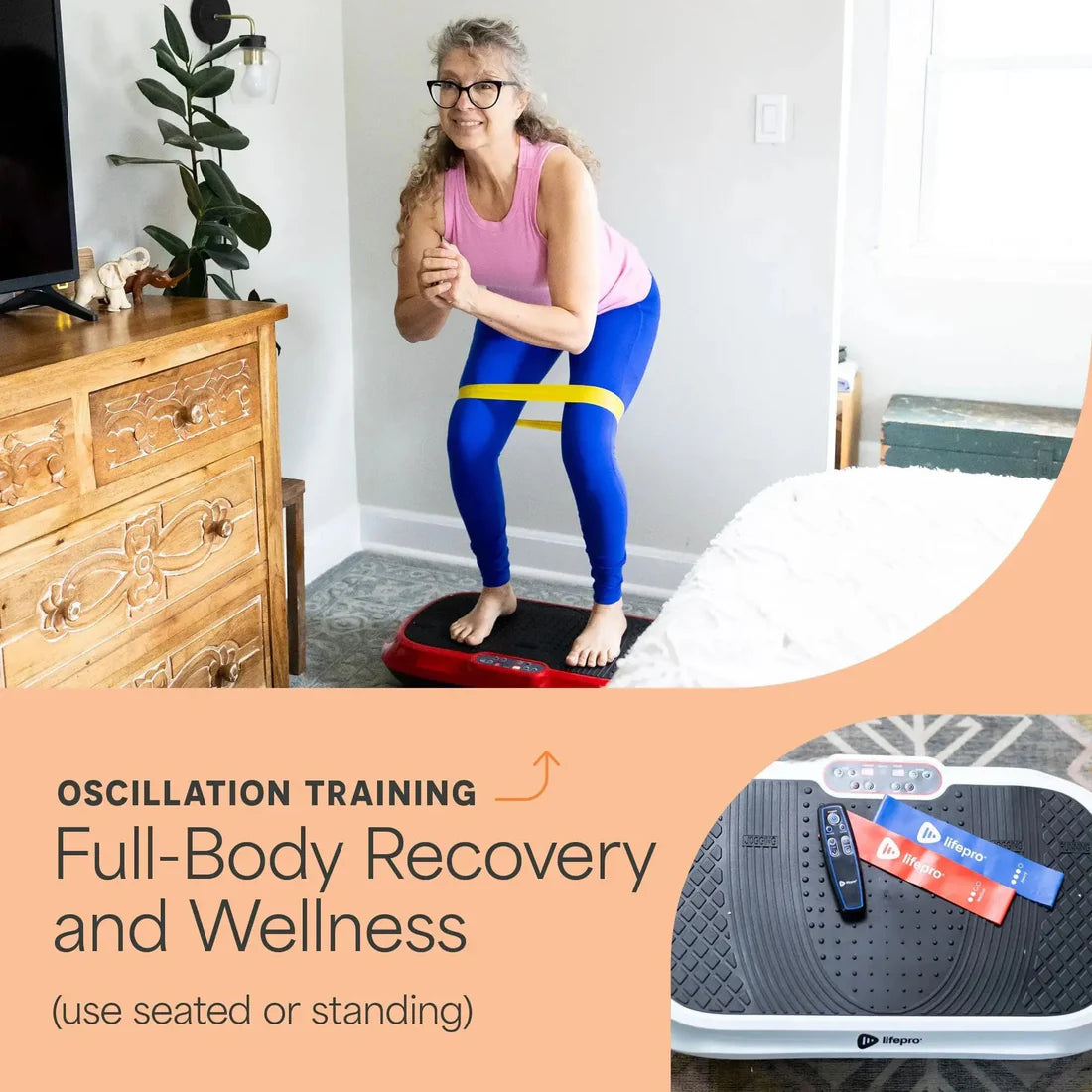 Vibration plate for weight loss and low-impact fitness